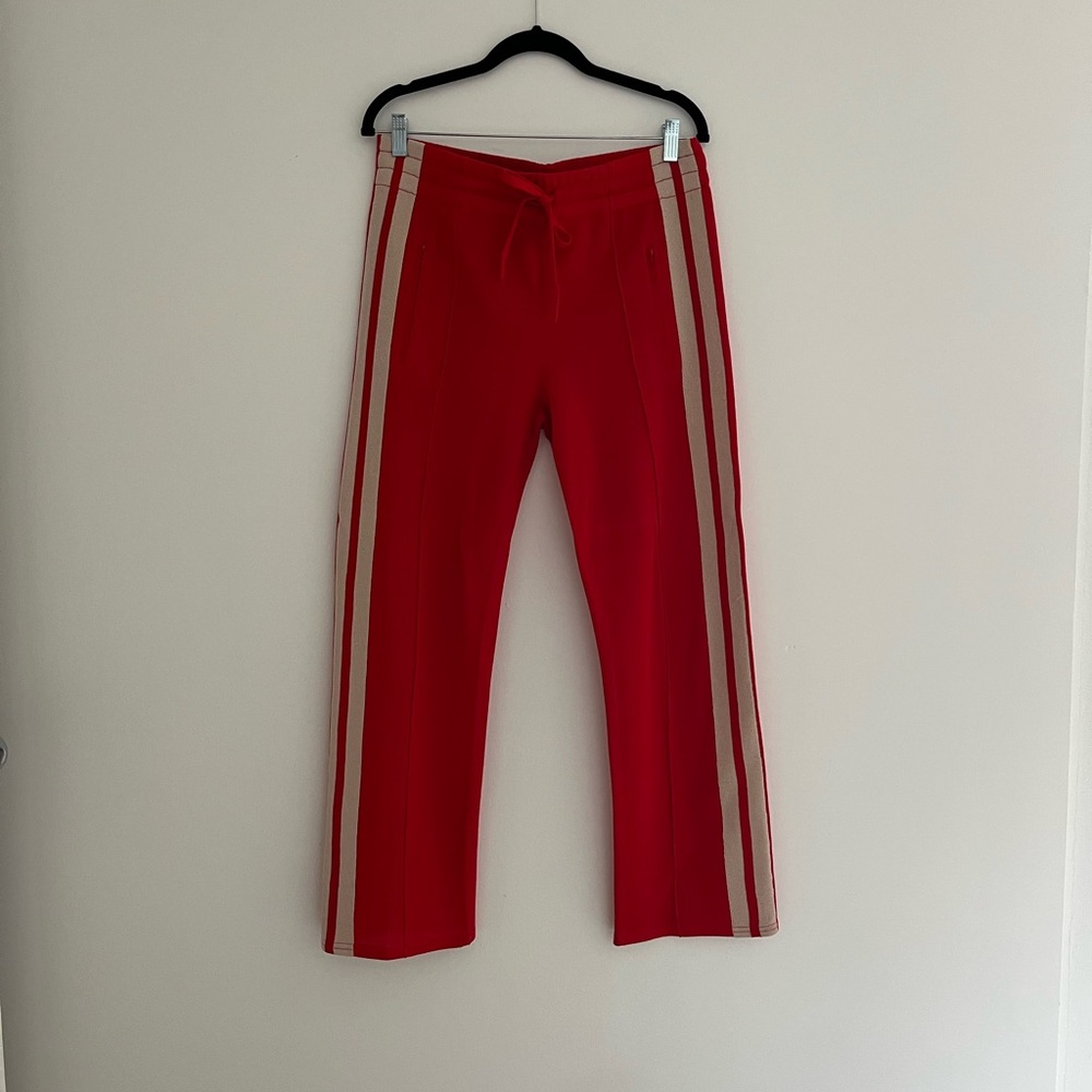 Isabel Marant Red Track Pants with Cream Stripes